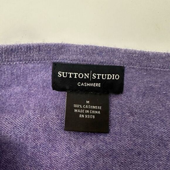 SUTTON STUDIO Violet 100% Cashmere Pullover Sweater size medium Womens - Picture 7 of 9